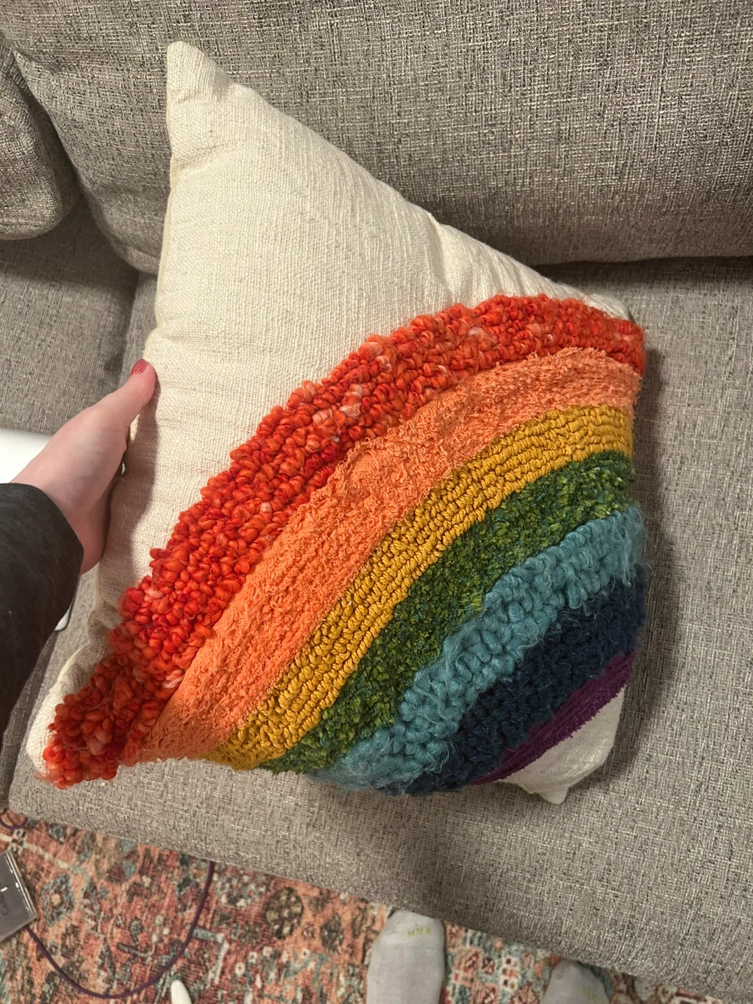 World Market Rainbow Tufted Pillow - photo 3
