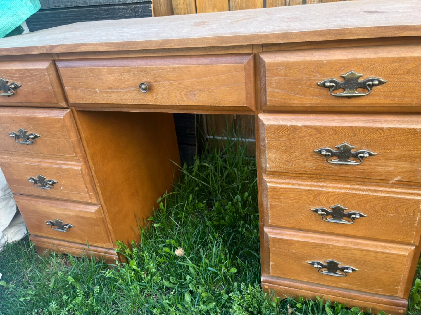 Wooden Desk with Drawers