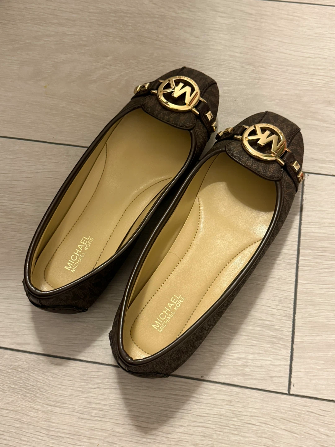 Michael Kors Brown Monogram Loafers