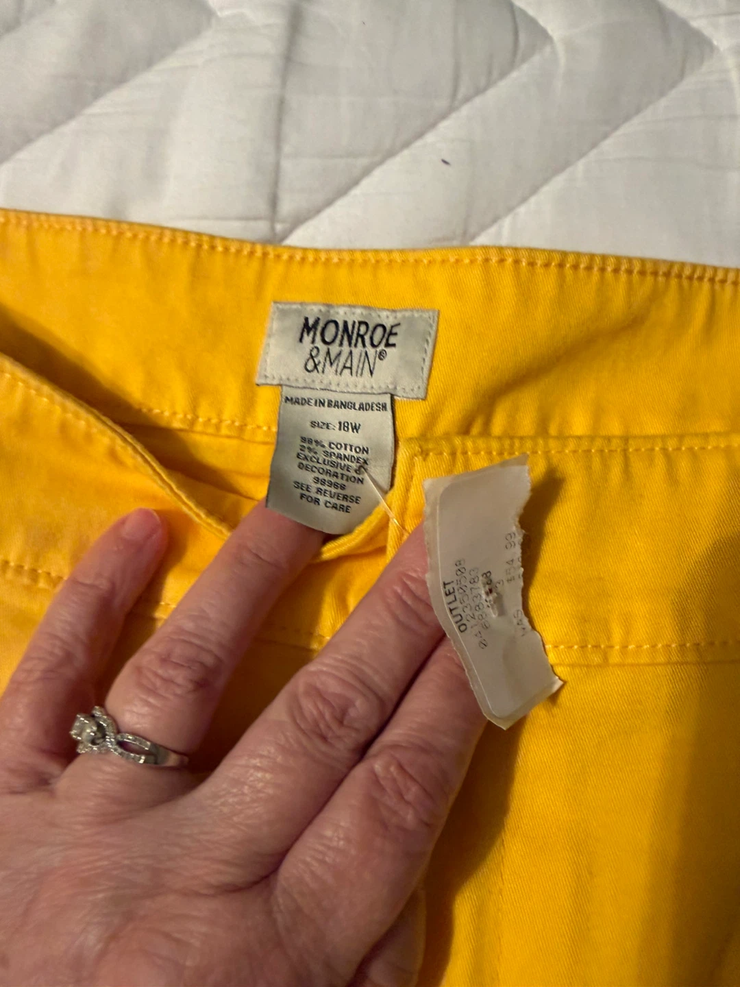 Monroe & Main Women's Pants (Yellow & White, Size 18W) - photo 5