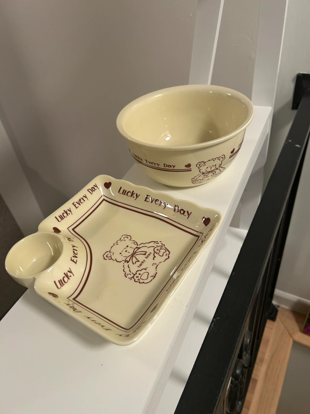 Set of Lucky Bear dishes