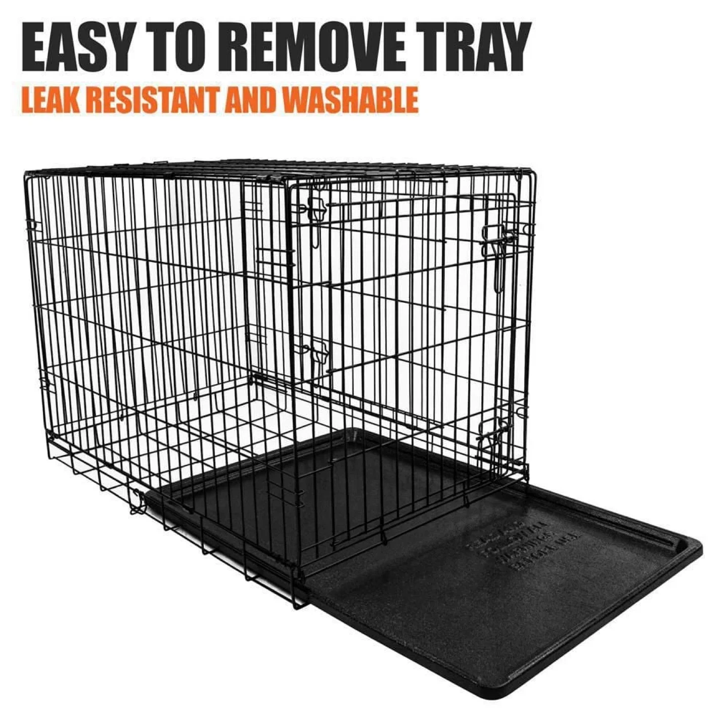 48" x 29" x 31.5" Folding Dog Crate with Leak-Resistant Tray