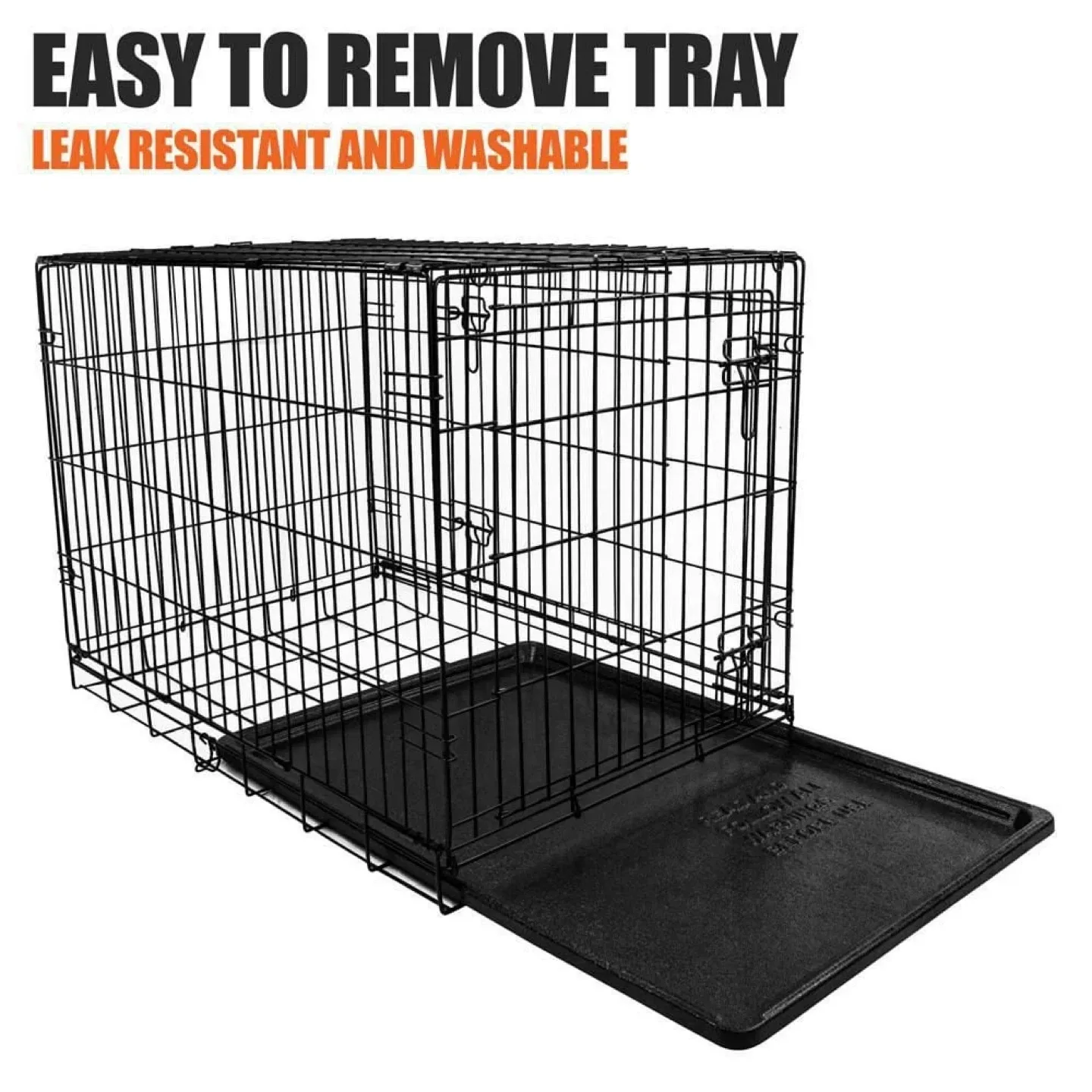 48" x 29" x 31.5" Folding Dog Crate with Leak-Resistant Tray