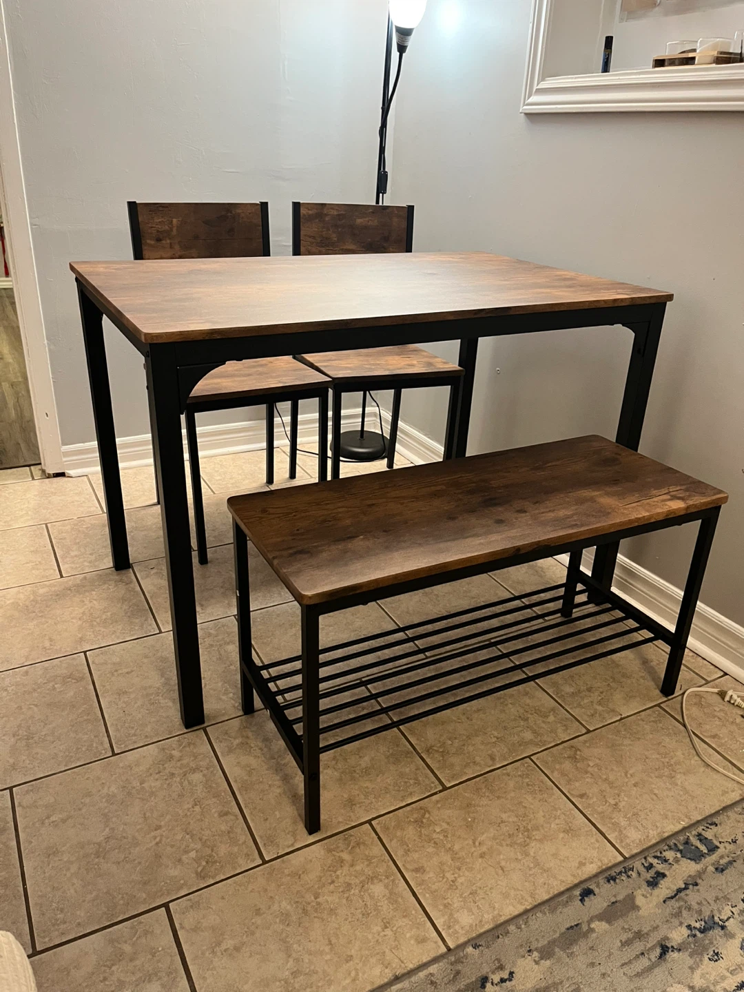 Dining Table Set with 2 Chairs and Bench - photo 2