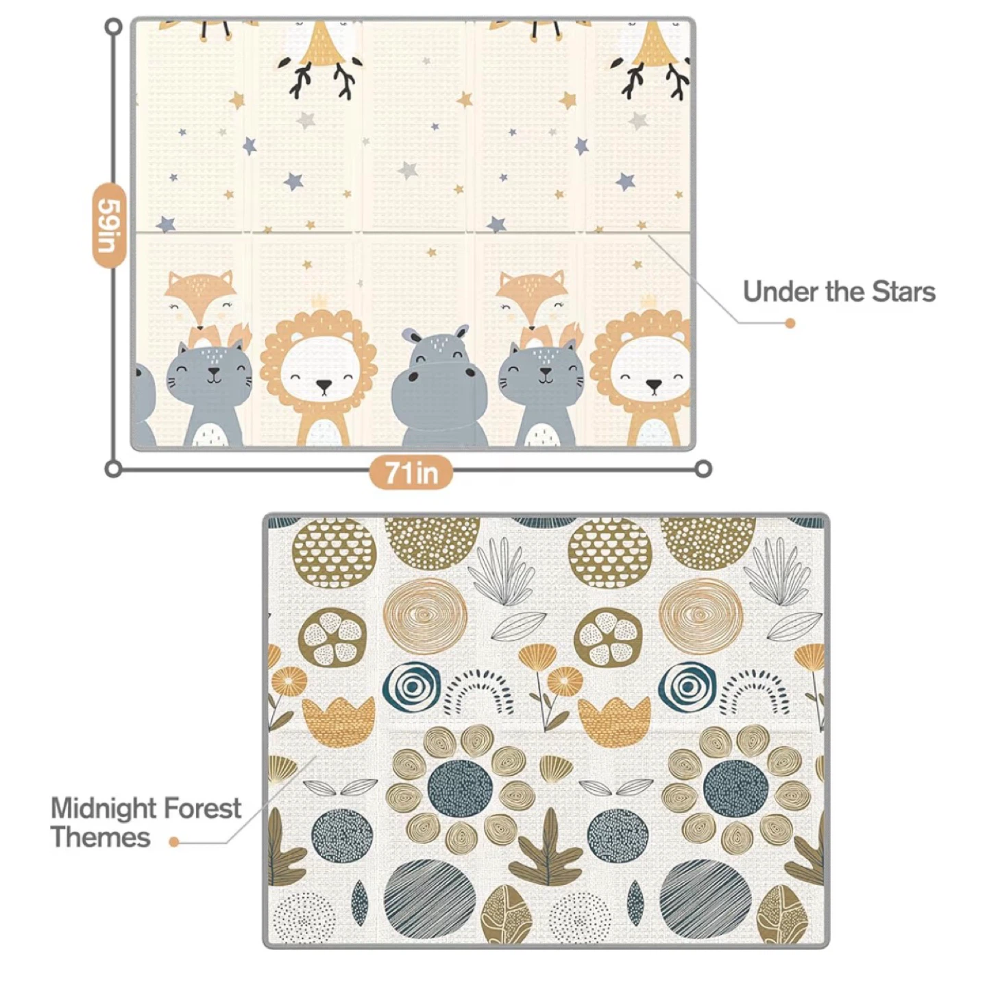 Play Mat - 71" x 59" - Under the Stars/Midnight Forest Themes - photo 2