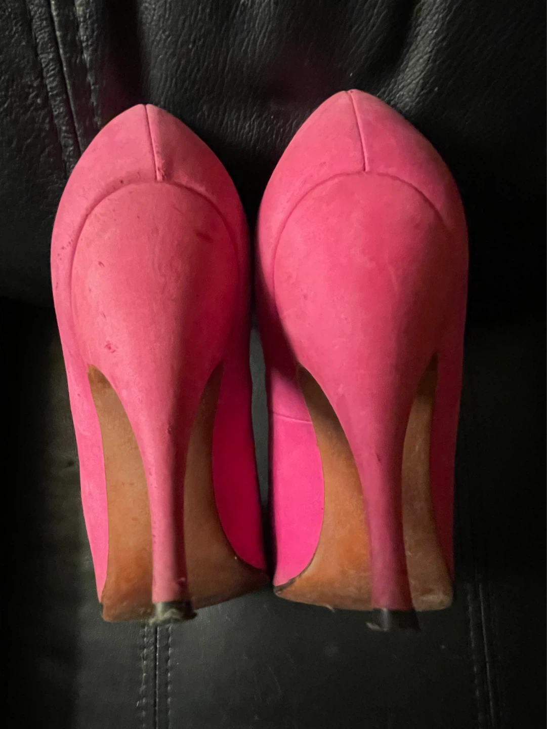 Vintage Herbert Levine Pink Suede Heels - photo 5