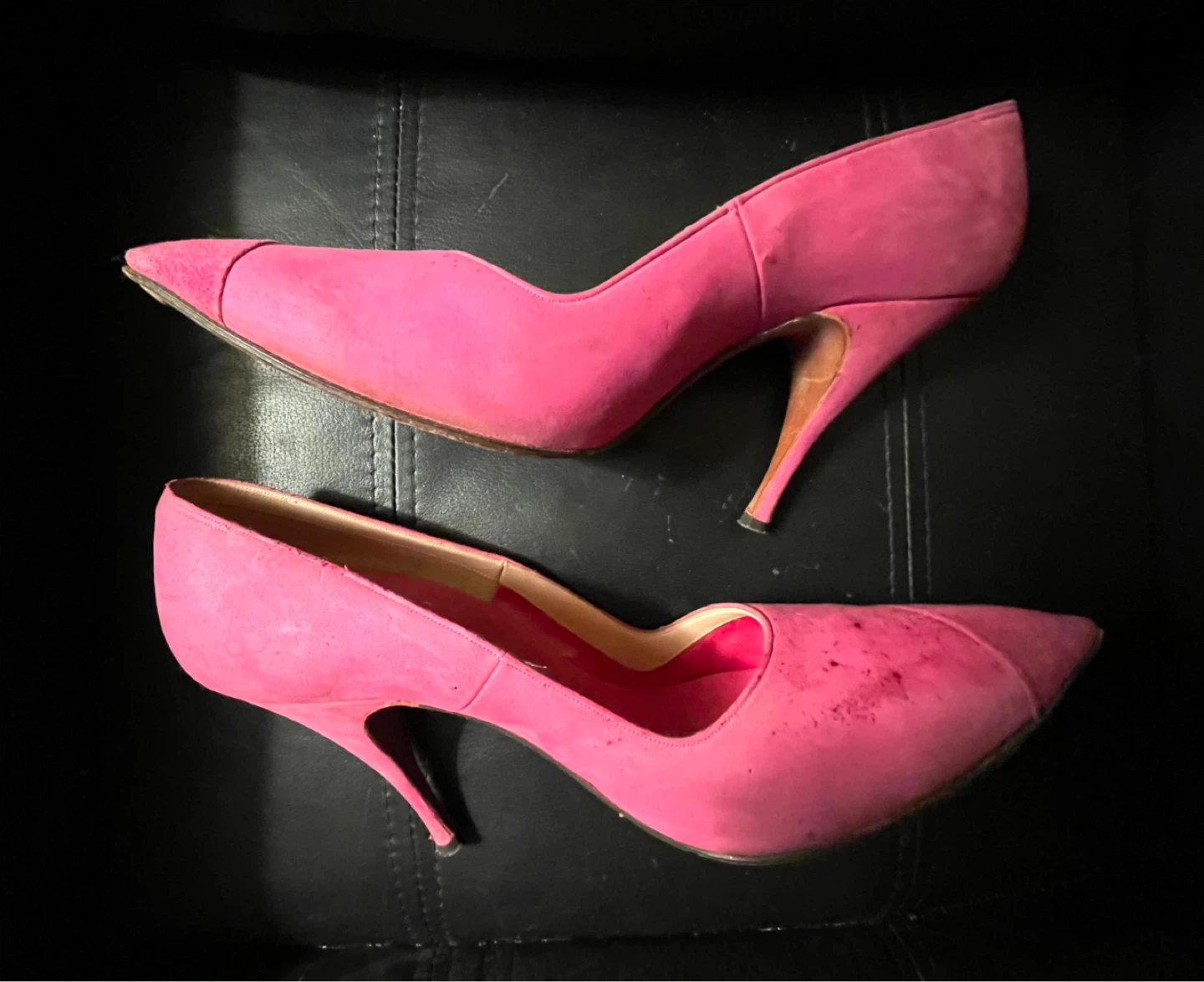 Vintage Herbert Levine Pink Suede Heels
