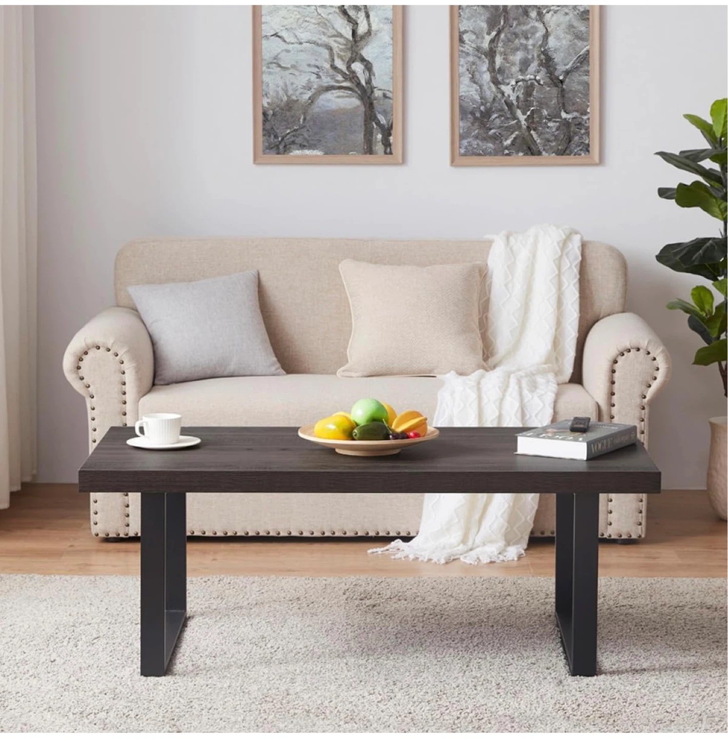 IBF 39-inch Coffee Table - Dark Wood Finish - photo 3