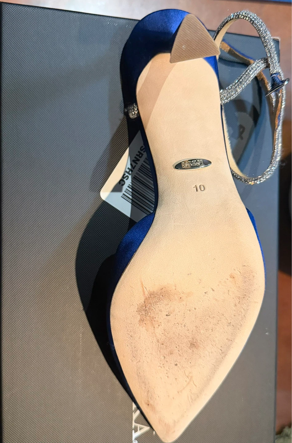 Badgley Mischka Royal Blue Satin Heels Size 10 - photo 2