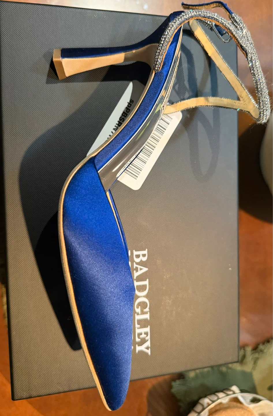 Badgley Mischka Royal Blue Satin Heels Size 10