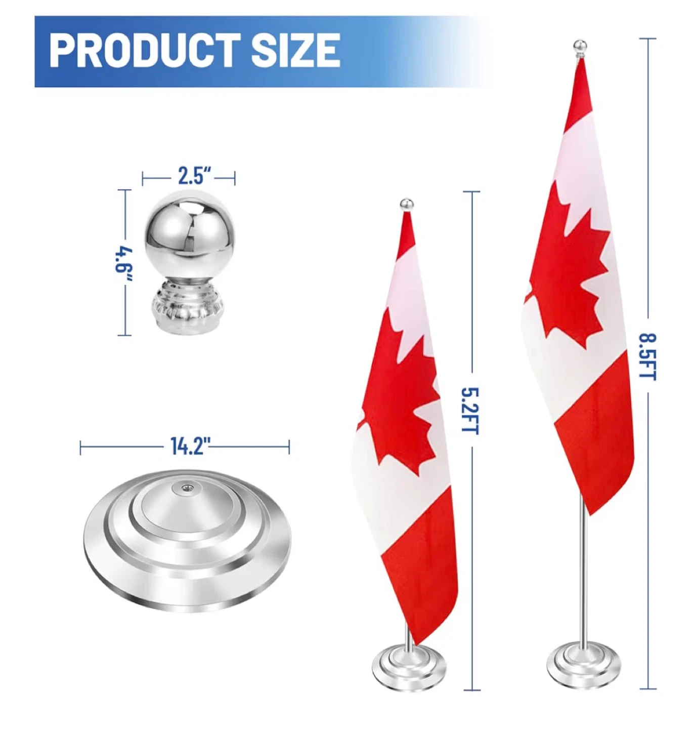 Adjustable Height Canadian Table Flag Set - photo 2
