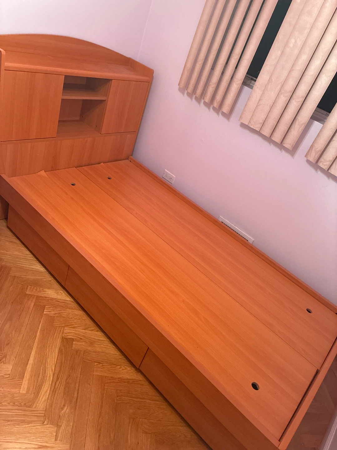 Twin Bed Frame with Storage Headboard and Mattress - photo 2