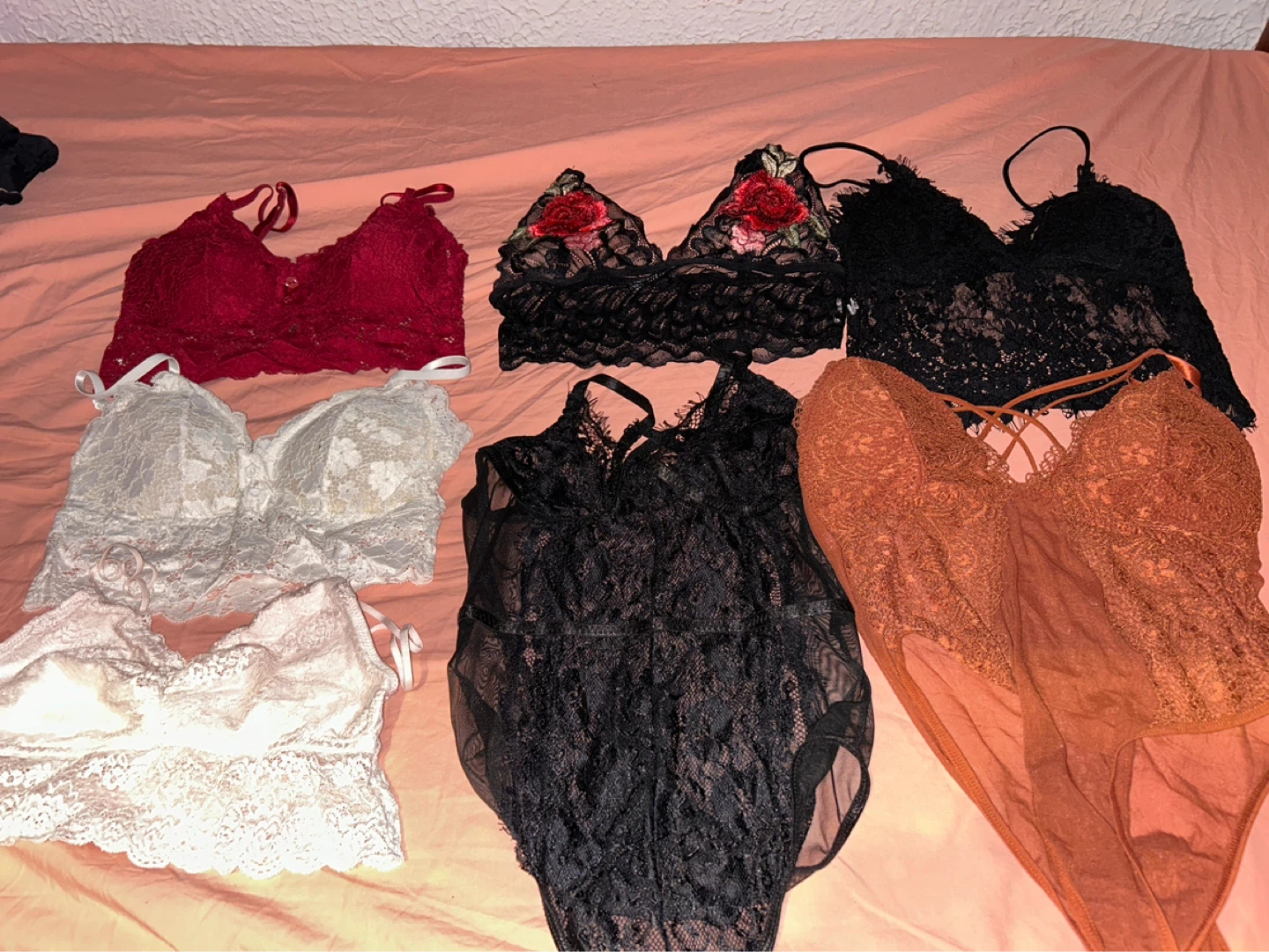 Lace Bralettes and Bodysuit Lingerie Set