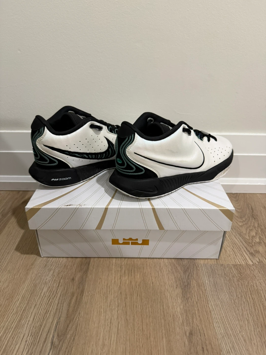 Nike LeBron XXI GS Shoes White/Black Size 6Y