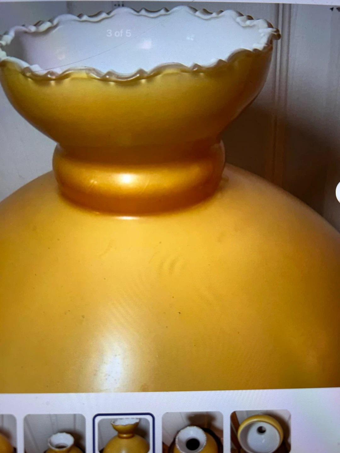 Vintage Yellow/Caramel Glass Lamp Shade 🐞 - photo 3