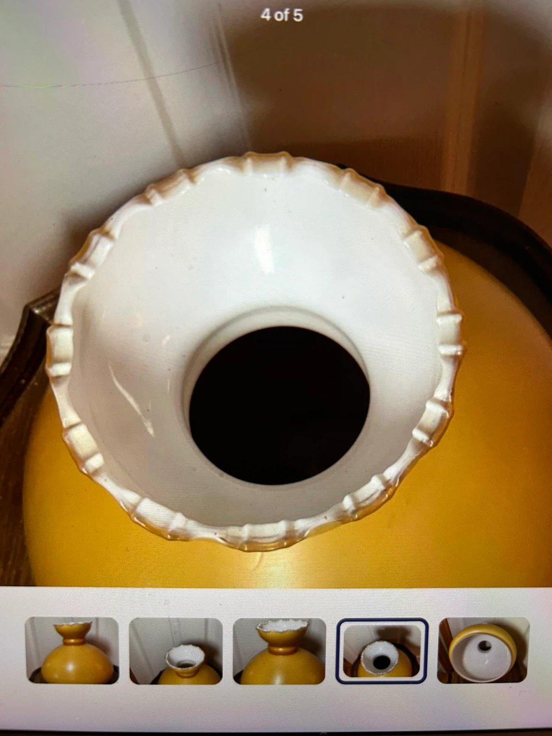 Vintage Yellow/Caramel Glass Lamp Shade 🐞 - photo 5