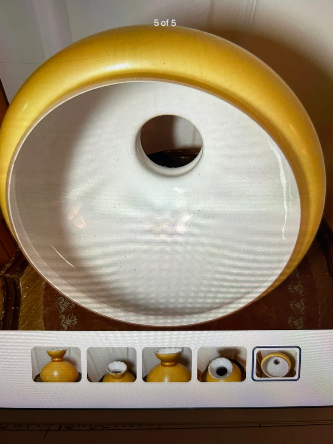 Vintage Yellow/Caramel Glass Lamp Shade 🐞 - photo 4