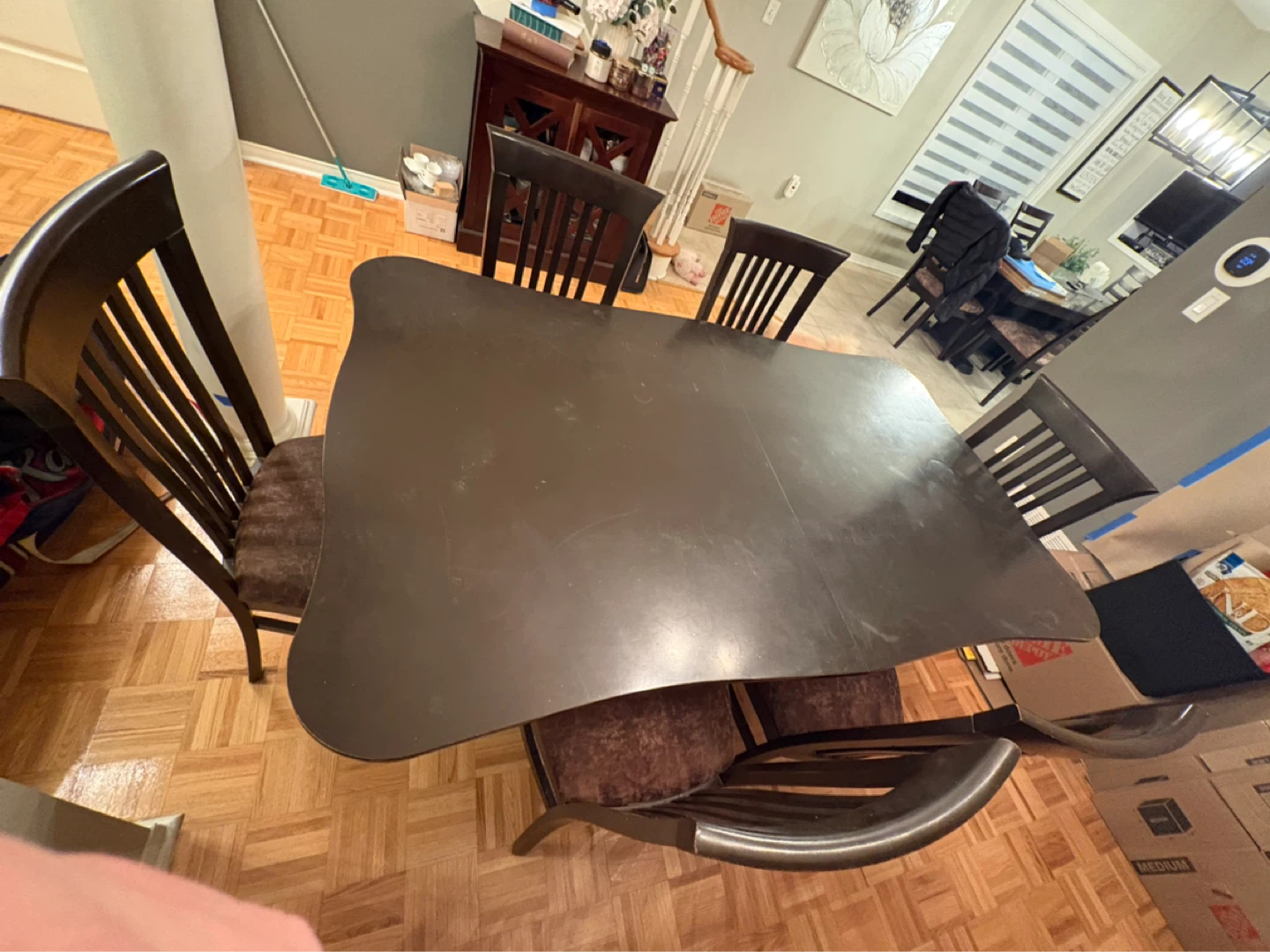 Need Gone!! Dark Wood Dining Table with 6 Chairs and Hutch - photo 4