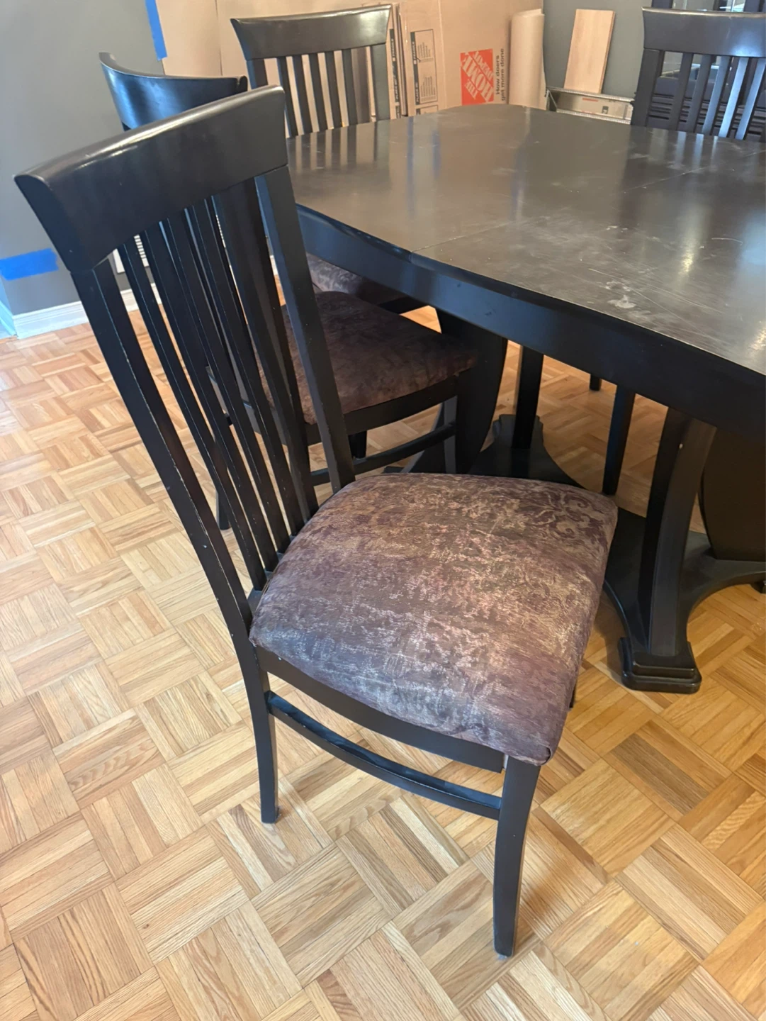 Need Gone!! Dark Wood Dining Table with 6 Chairs and Hutch - photo 3