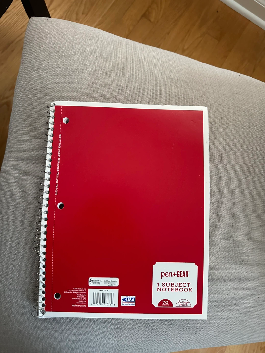 Pen+Gear 1 Subject Notebook - College Ruled, 70 Sheets