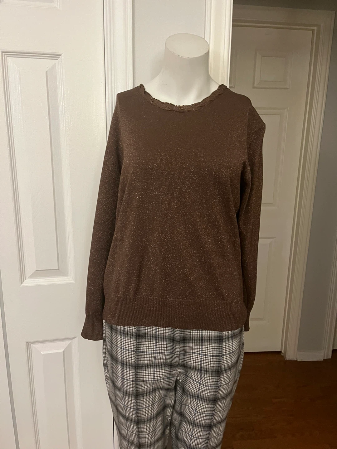 Beta's Choice Brown Sparkly Long Sleeve Top - photo 2