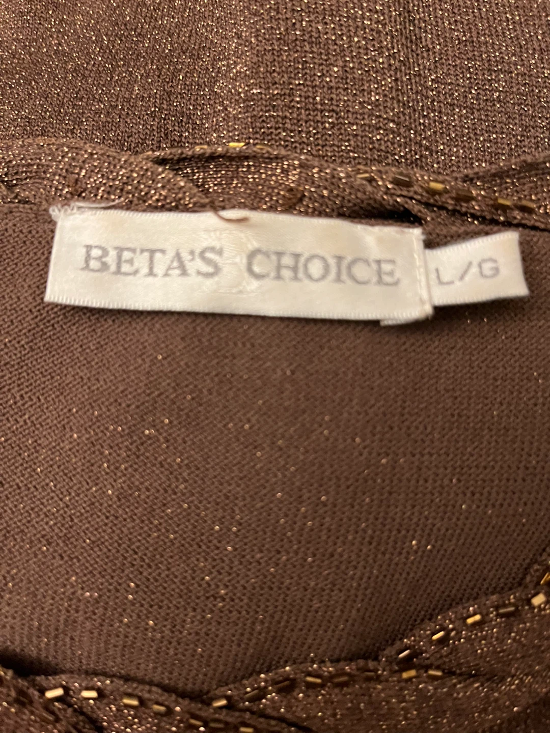 Beta's Choice Brown Sparkly Long Sleeve Top - photo 5