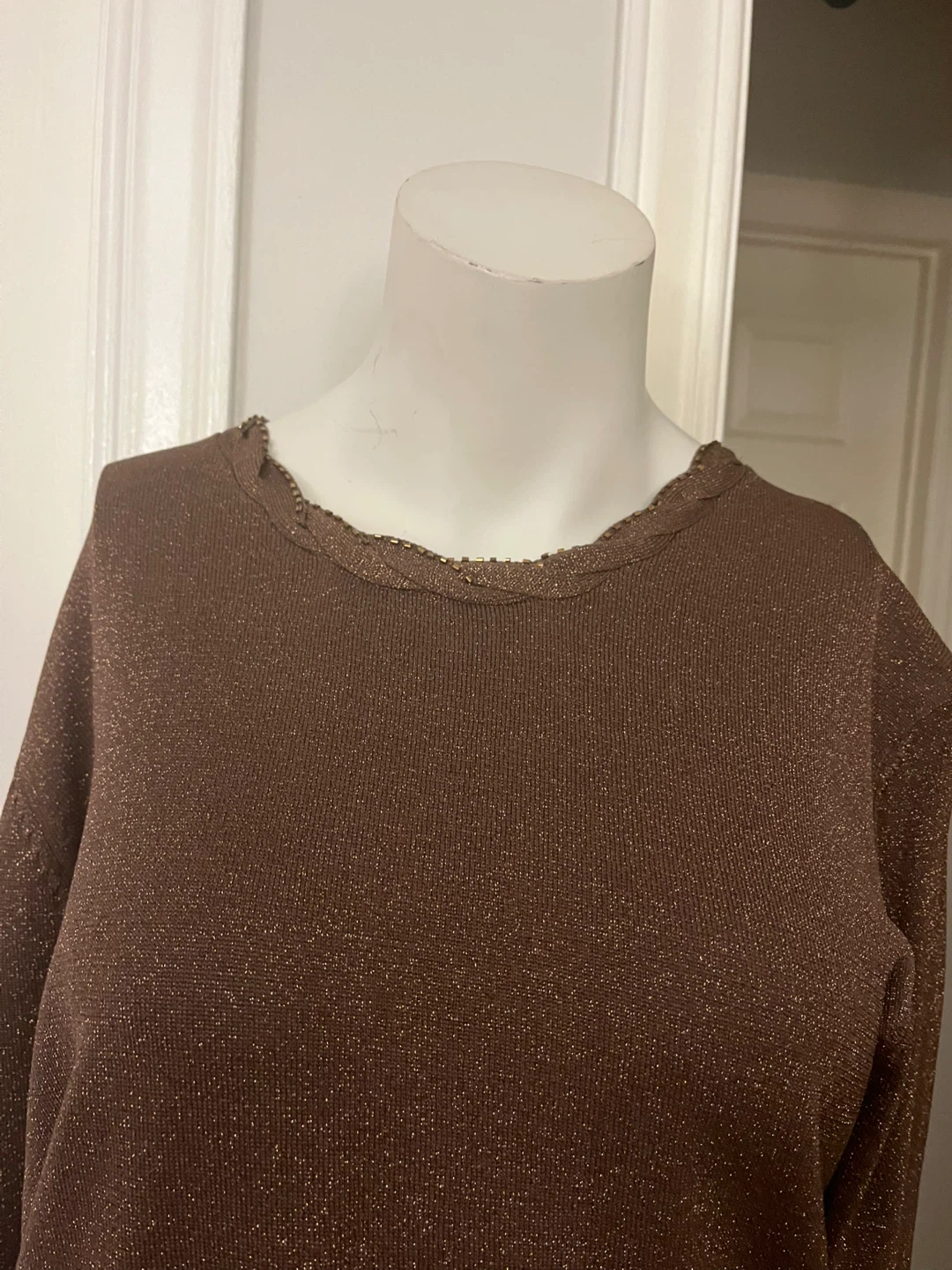 Beta's Choice Brown Sparkly Long Sleeve Top - photo 3