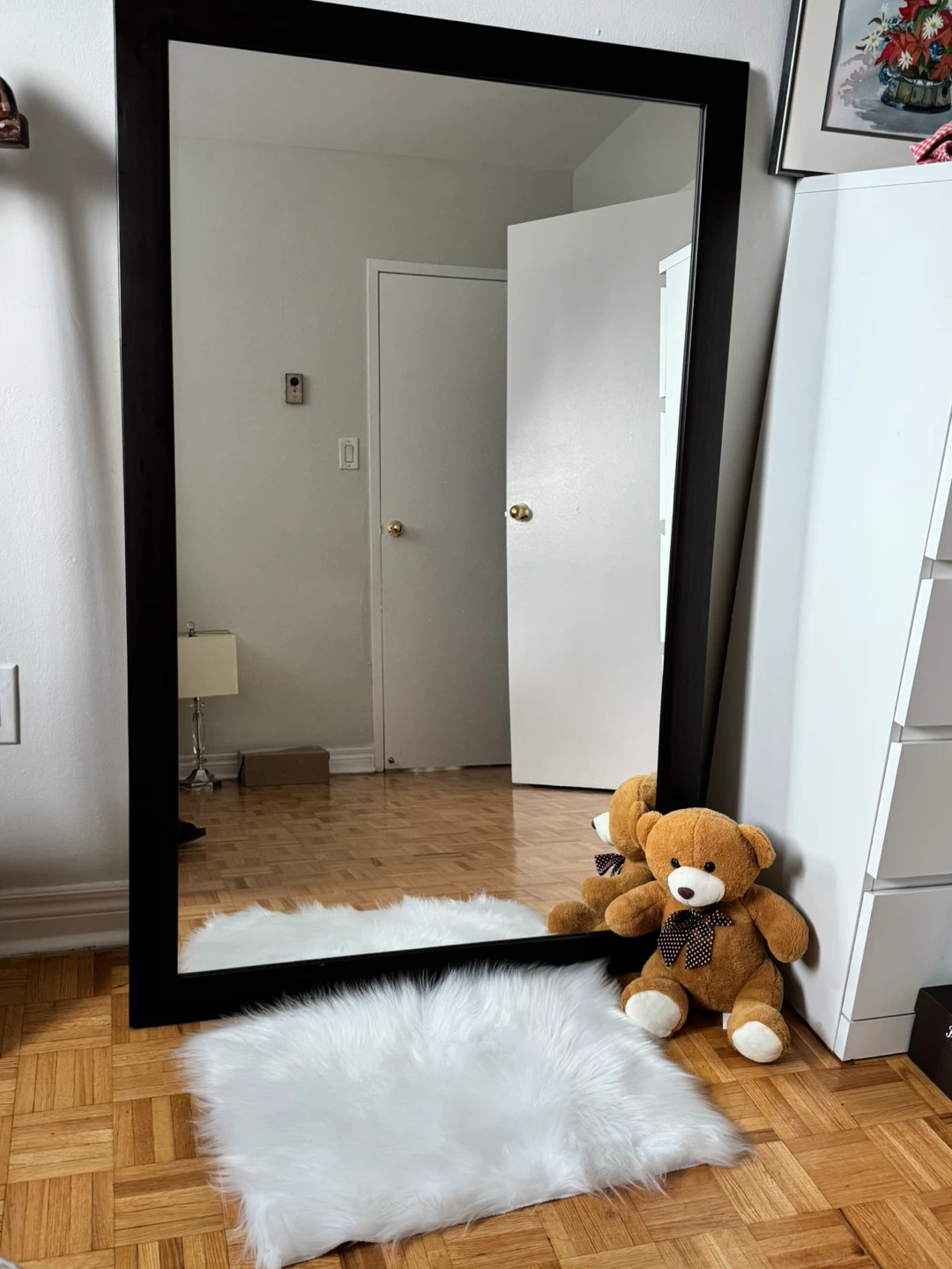 Large Floor Mirror - Dark Wood Frame