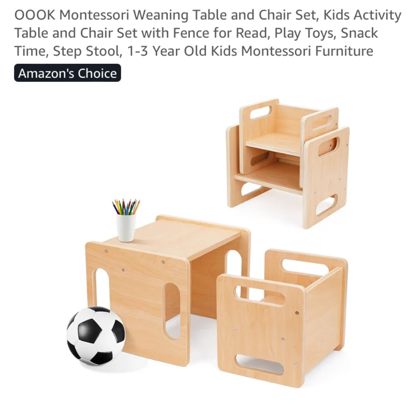 OOOK Wood Montessori Weaning Table and Chair Set