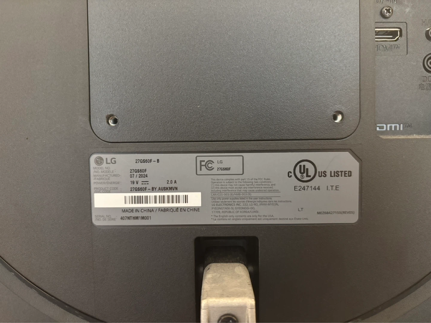 LG 27" Gaming Monitor 180 Hz, 1ms GtG, IPS