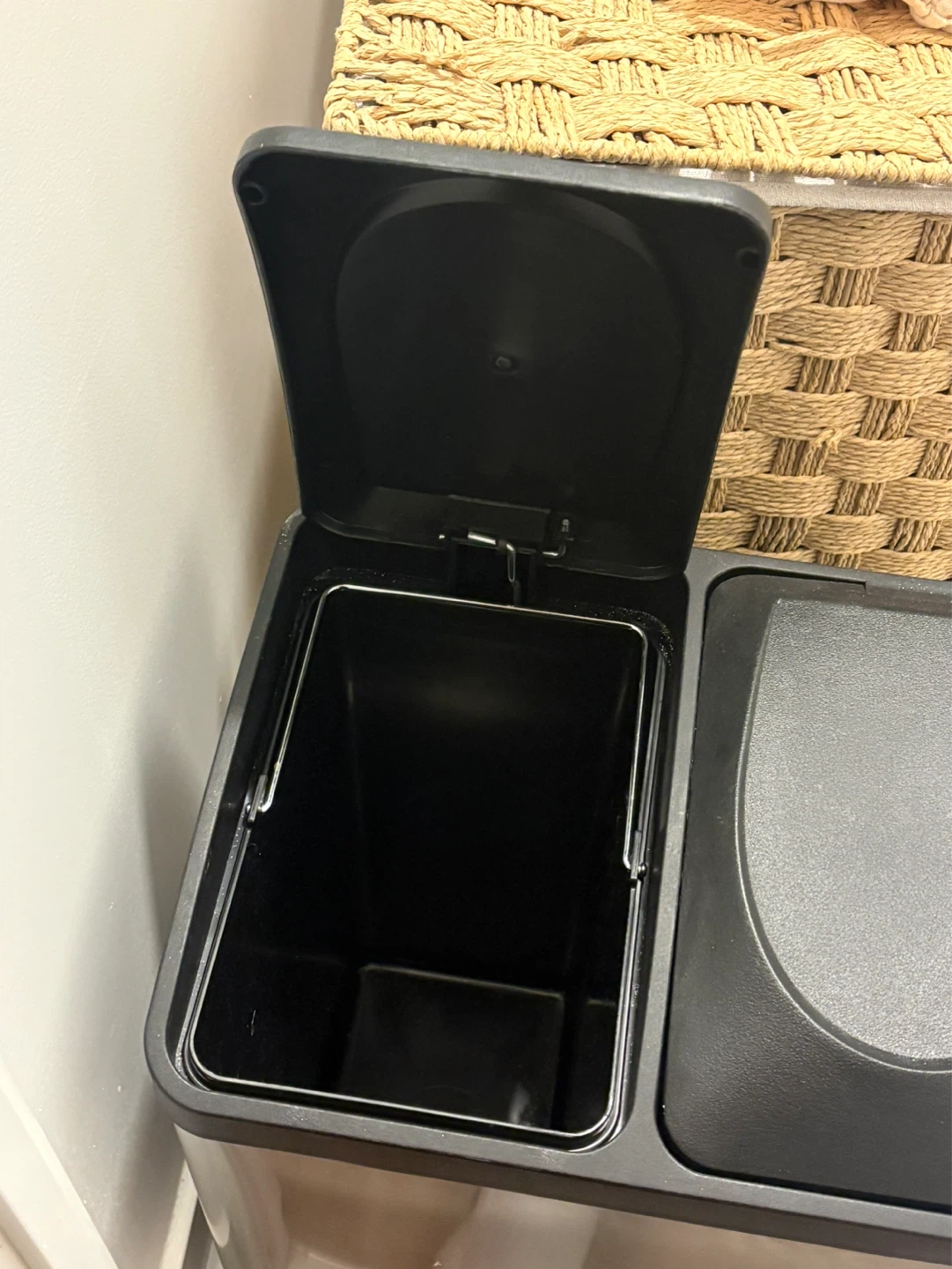 Stainless Steel Rectangular Dual Compartment Step Can - photo 2