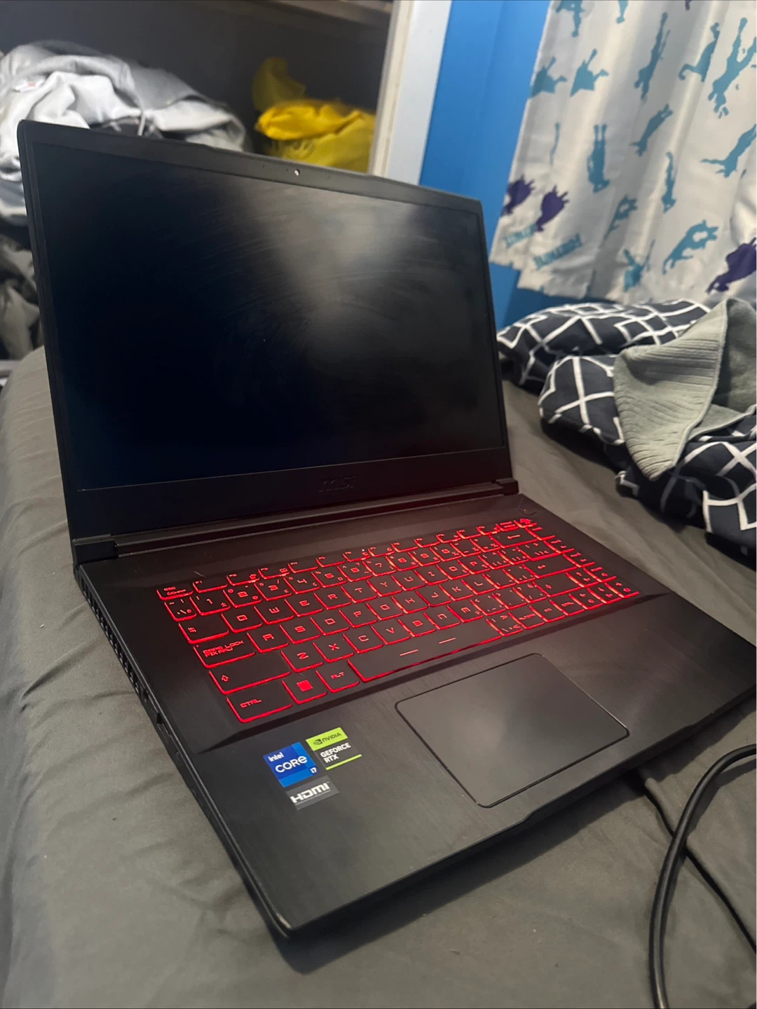 MSI Gaming Laptop with Red Backlit Keyboard