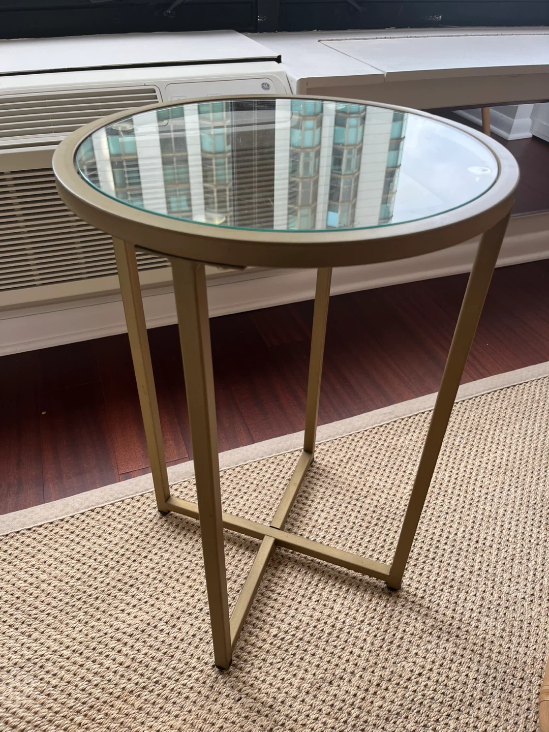 Round Glass Top Accent Table