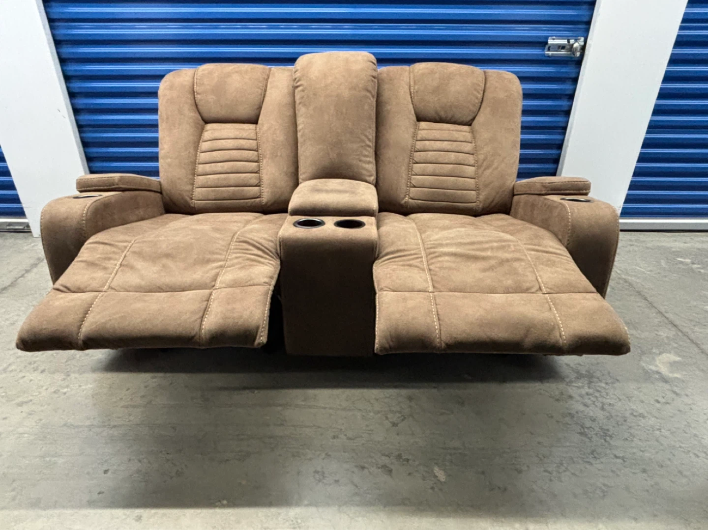 Moving Sale - Reclining Loveseat with Cup Holders - photo 2