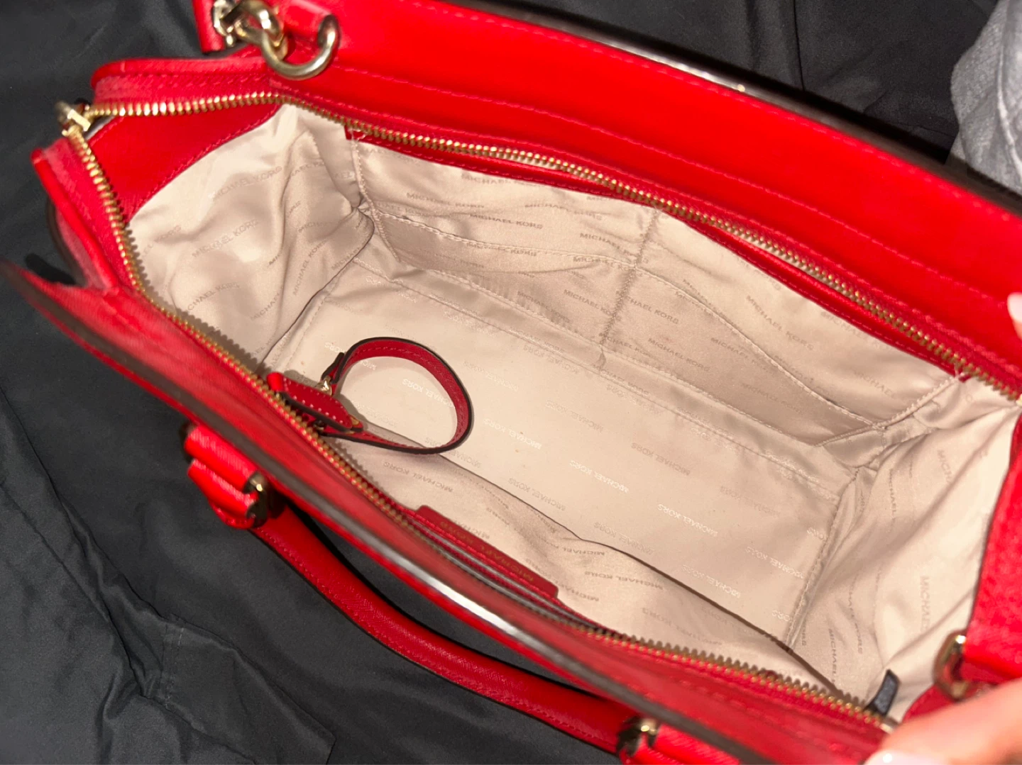 Michael Kors Red Saffiano Leather Satchel Handbag - photo 3