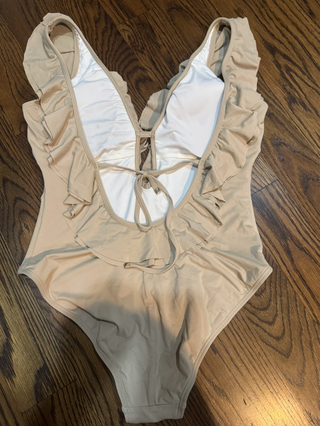 Michael Kors Tan Ruffle One-Piece Swimsuit Size 12 - photo 2