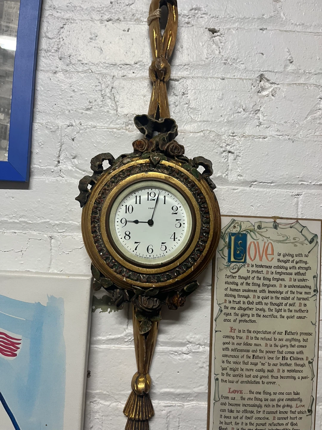 Antique Ornate Hanging Wall Clock