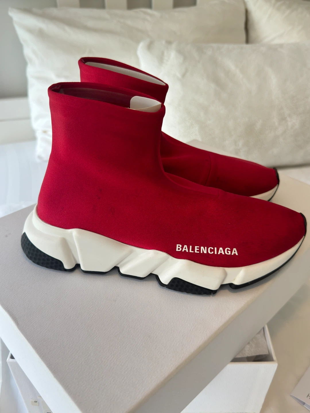 Balenciaga Speed Hi-Top Neoprene Sneakers - Red - photo 2