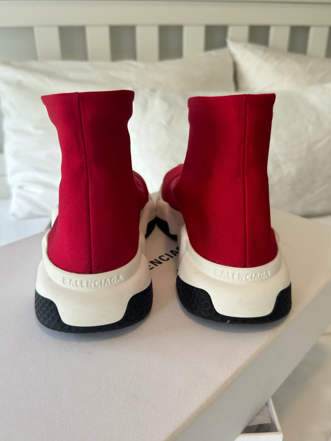 Balenciaga Speed Hi-Top Neoprene Sneakers - Red - photo 3