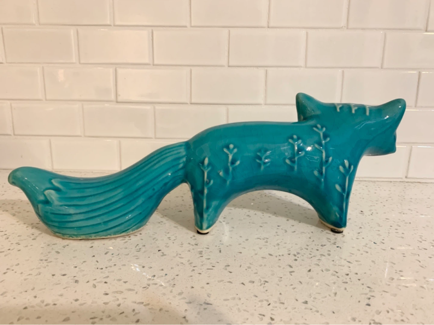 Turquoise Ceramic Fox – Unique Decor - photo 4