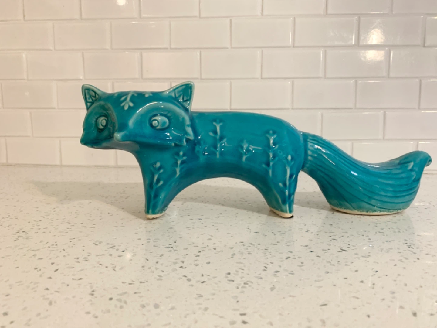 Turquoise Ceramic Fox – Unique Decor - photo 2