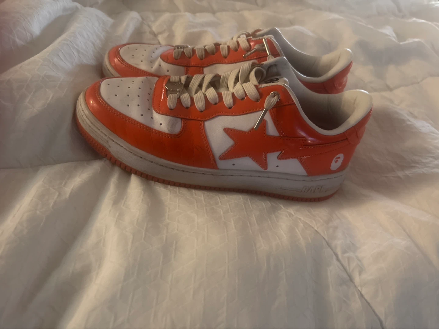BAPE STA Low Top Sneakers Orange/White - photo 3