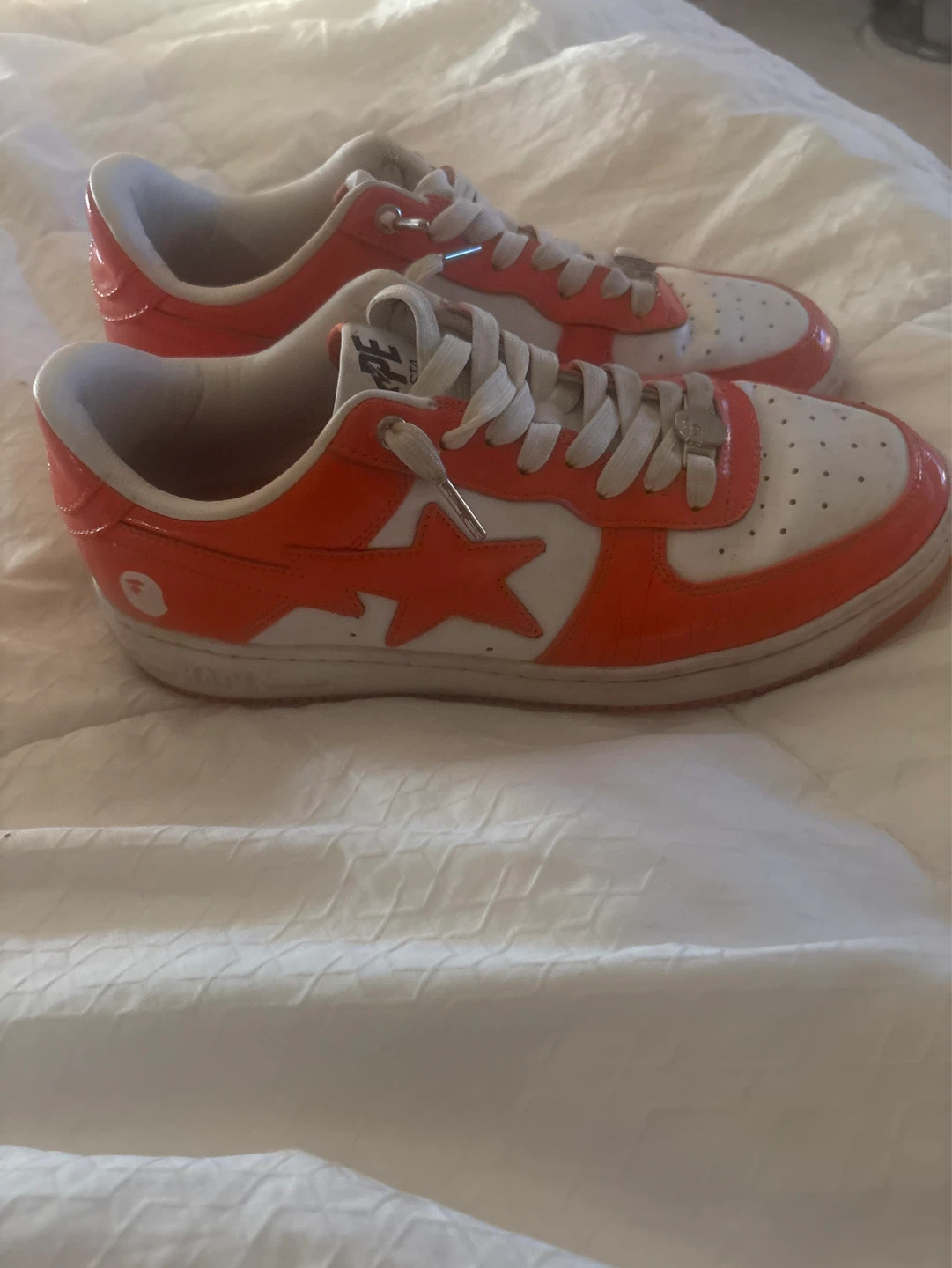 BAPE STA Low Top Sneakers Orange/White