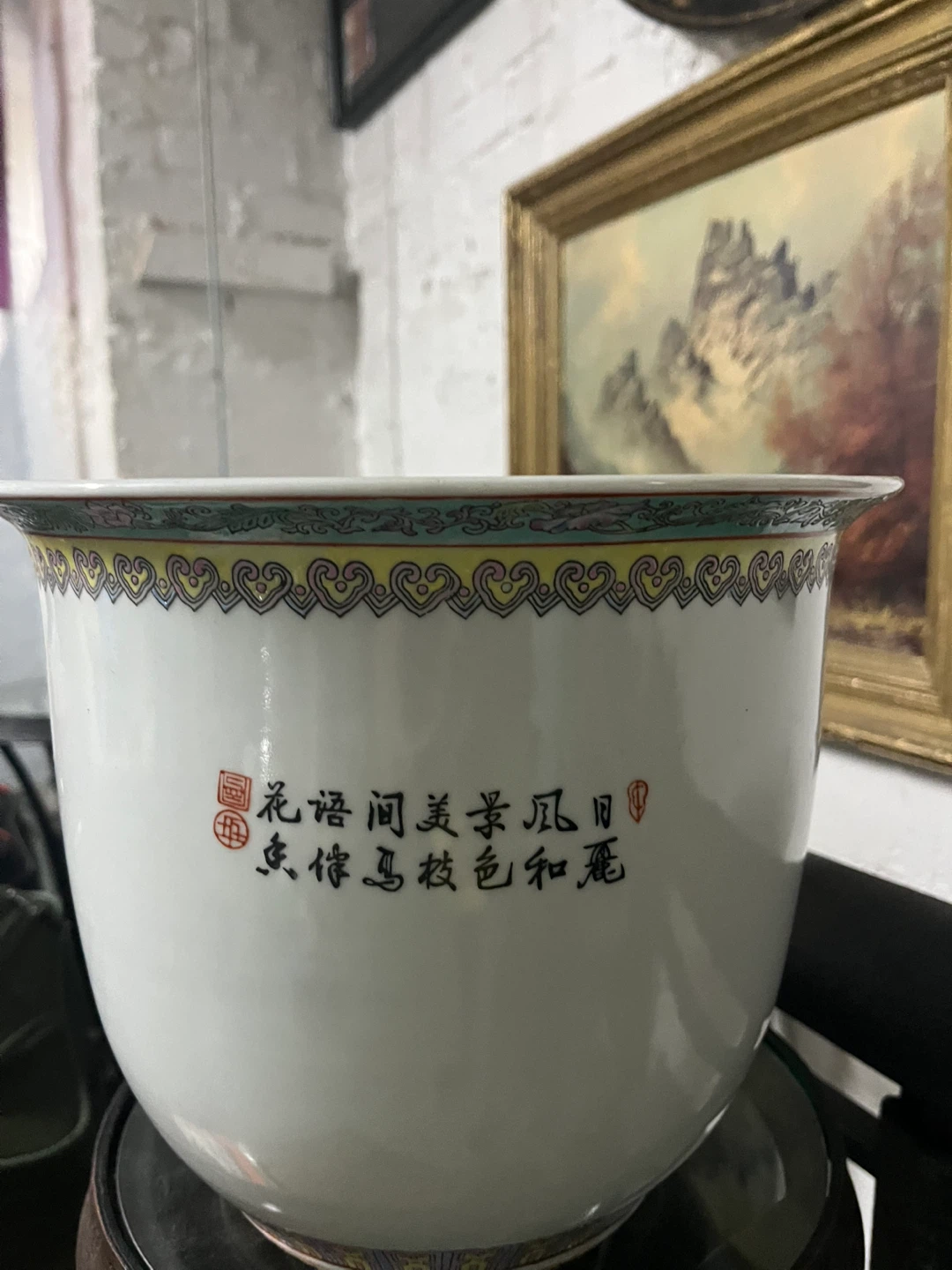 Large Porcelain Planter Pot with Floral Design - photo 2