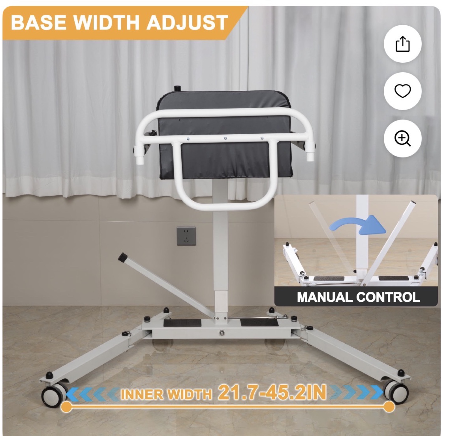 Patient Lift Transfer Chair - Height Adjustable - photo 2