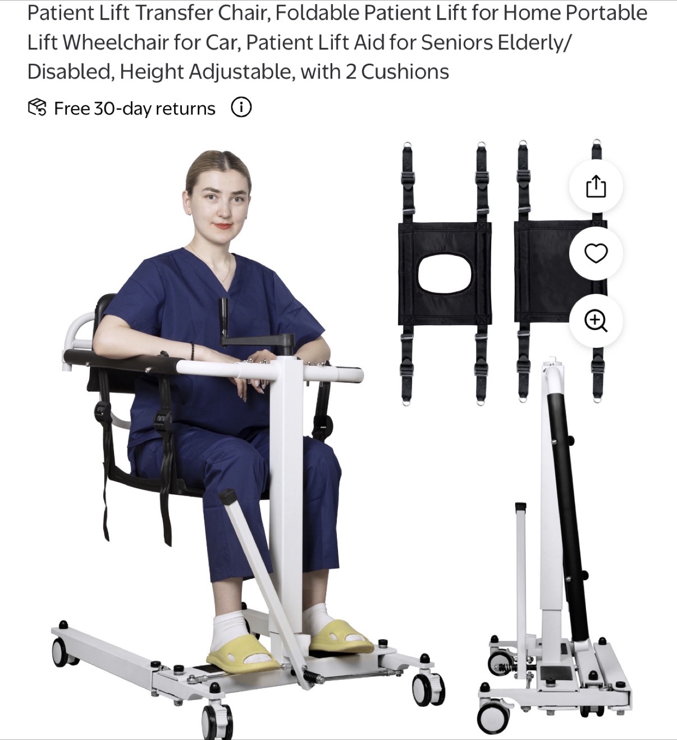 Patient Lift Transfer Chair - Height Adjustable - photo 4