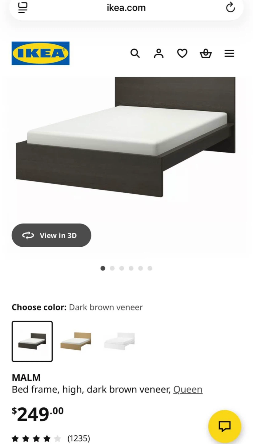 IKEA MALM Queen Bed Frame - Dark Brown Veneer - photo 2