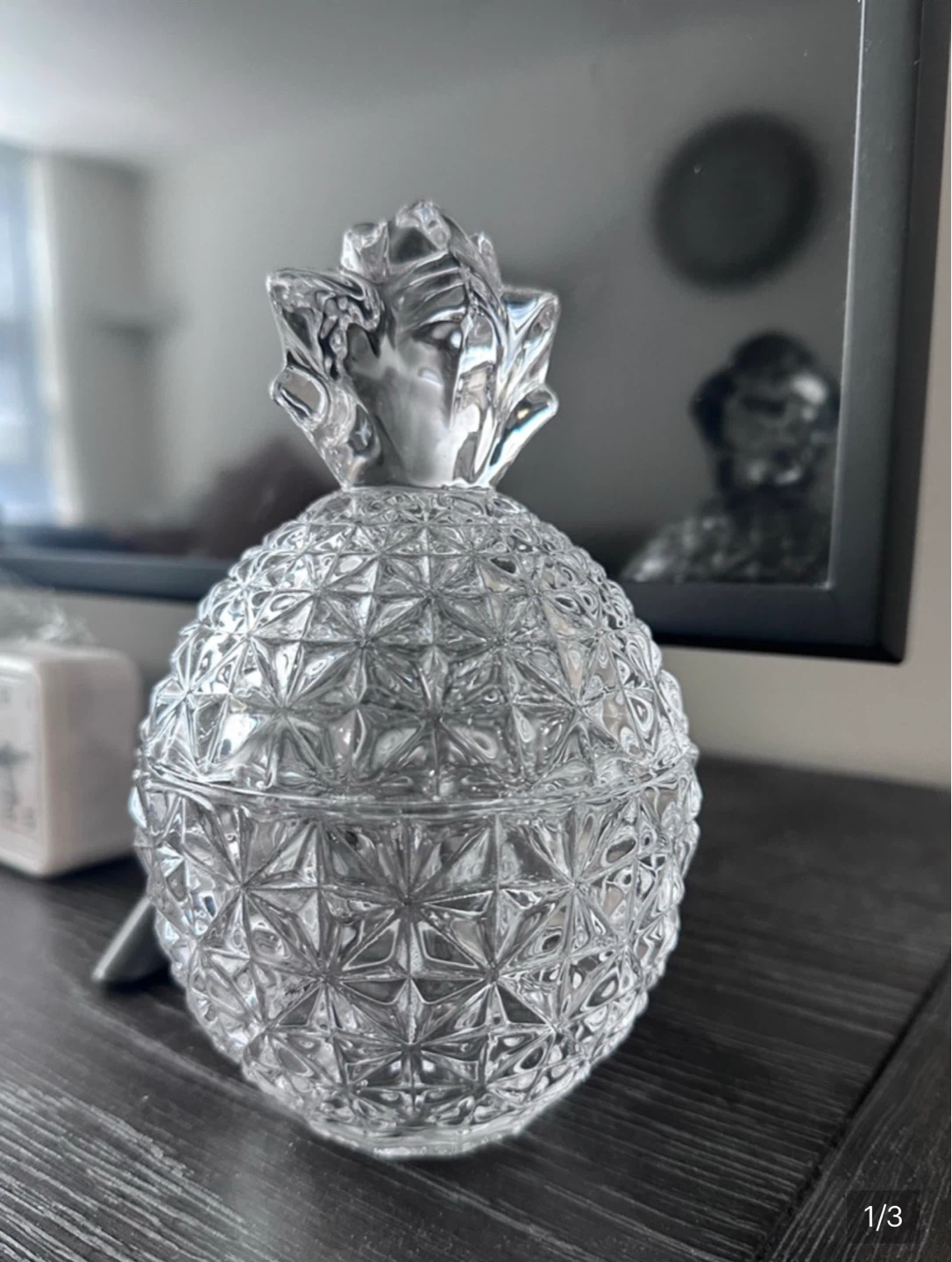 Crystal Pineapple Hospitality Covered Jar - 6" Tall
