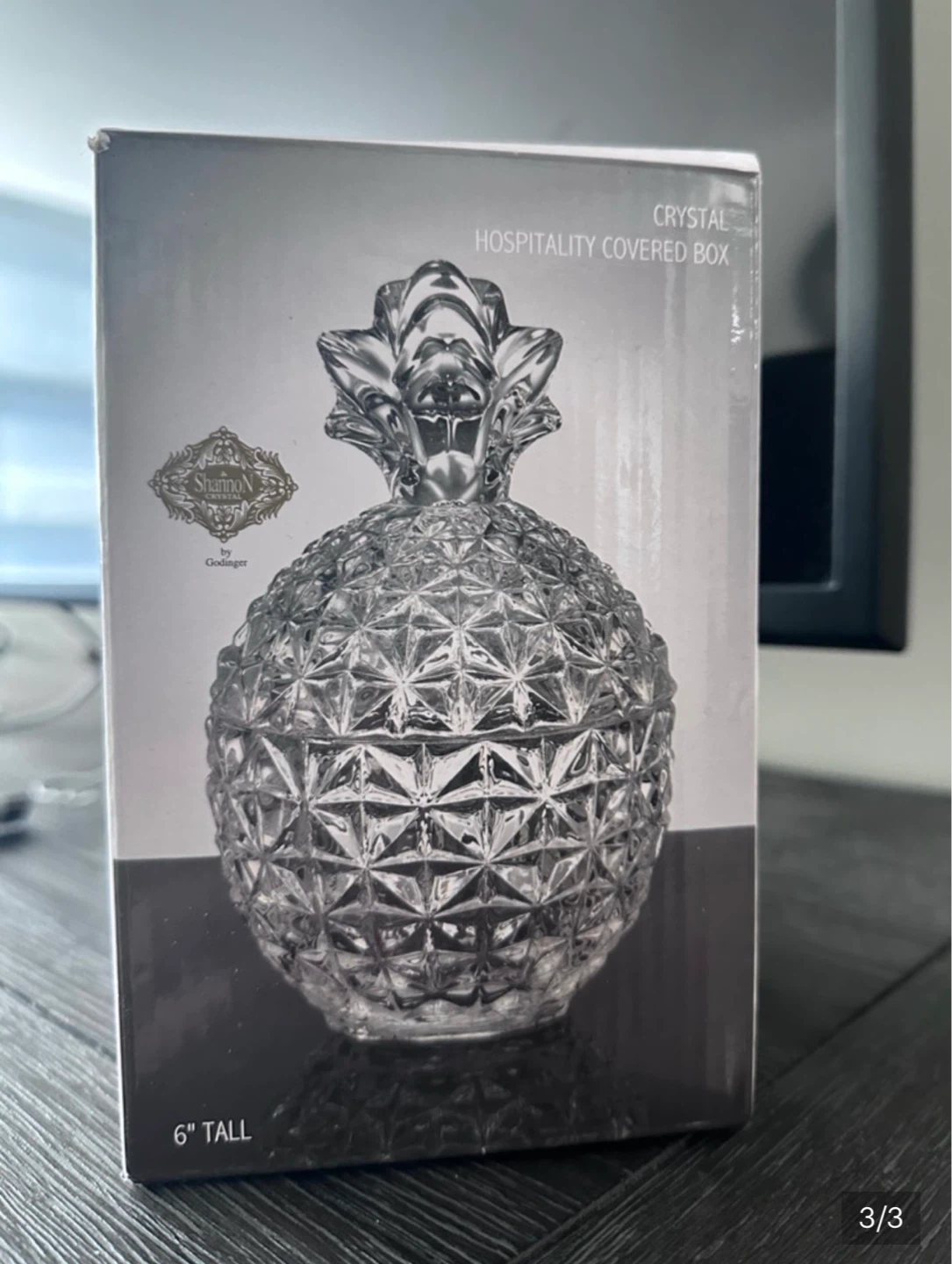 Crystal Pineapple Hospitality Covered Jar - 6" Tall - photo 3