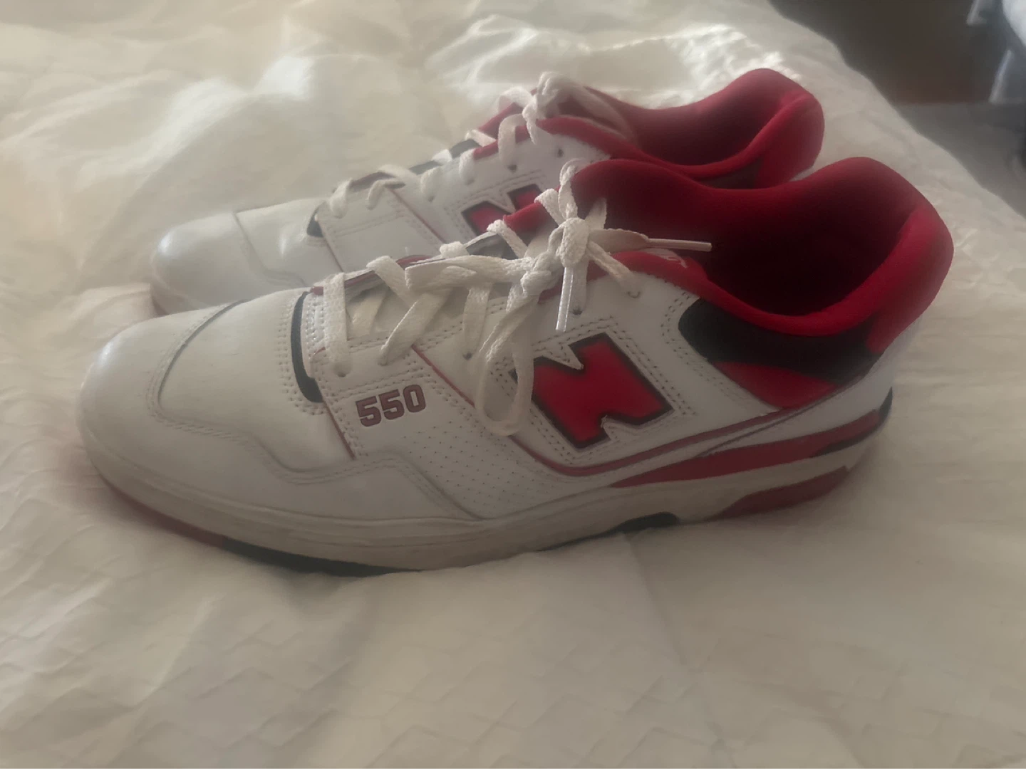 New Balance 550 White Red Sneakers